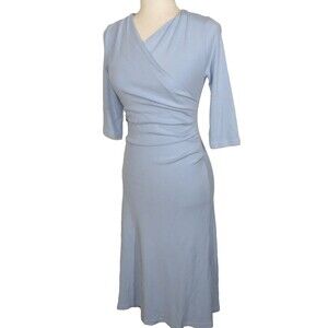 OGL EcoMousse Soft Stretchy Side Tucks Wrap Look Midi Dress Size Small